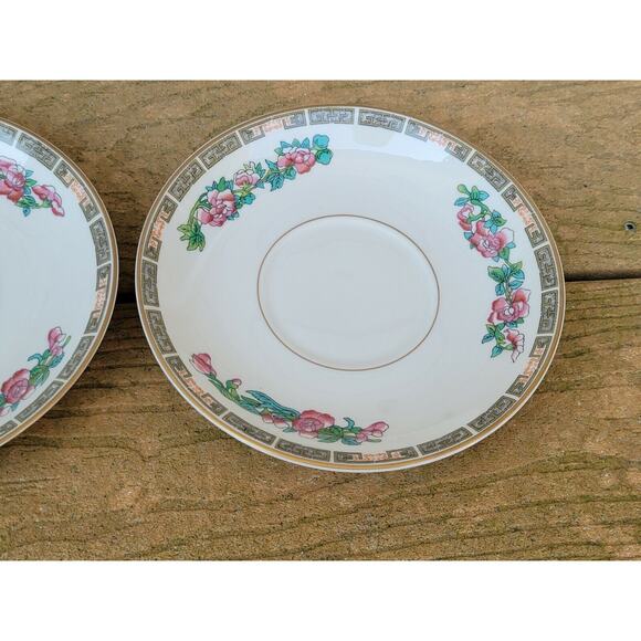 WARWICK VINTAGE (1950) Set of 2 Saucers Indian TREE PATTERN Lovely 6.5" - Picture 2 of 4